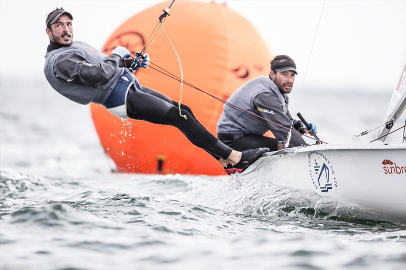 Panagiotis Mantis and Pavlos Kagialis at Sailing World Cup Miami photo copyright Pedro Martinez / Sailing Energy taken at Coconut Grove Sailing Club and featuring the 470 class