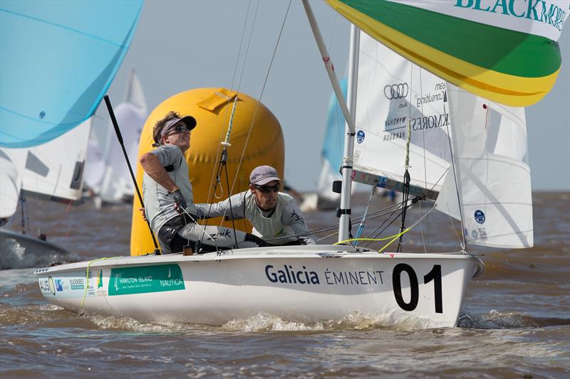 Mathew Belcher/Will Ryan (AUS11) on day 3 of the 470 Worlds in Argentina photo copyright Matiaz Capizzano taken at Club Náutico San Isidro and featuring the 470 class