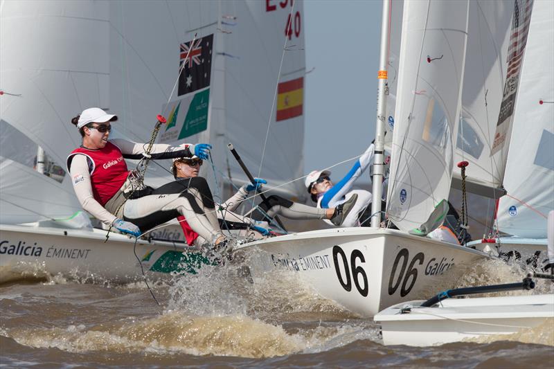 Annie Haegar/Briana Provancha (USA1712) on day 3 of the 470 Worlds in Argentina photo copyright Matiaz Capizzano taken at Club Náutico San Isidro and featuring the 470 class