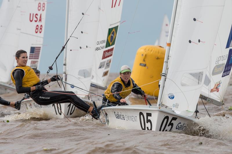 Camille Lecointre/Helene Defrance (FRA9) on day 5 of the 470 Worlds in Argentina photo copyright Matiaz Capizzano taken at Club Náutico San Isidro and featuring the 470 class