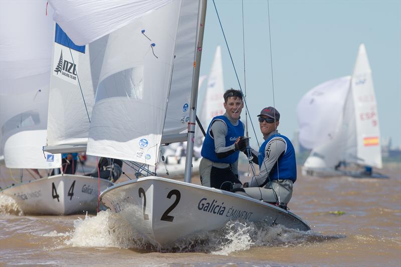 Paul Snow-Hansen/Daniel Wilcox (NZL2) finish 2nd at the 470 Worlds in Argentina photo copyright Matiaz Capizzano taken at Club Náutico San Isidro and featuring the 470 class