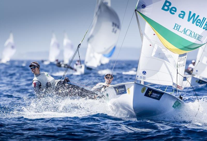 Belcher/Ryan on day 2 of the 47 Trofeo Princesa Sofía IBEROSTAR photo copyright Jesus Renedo / Sofia taken at Club Nàutic S'Arenal and featuring the 470 class