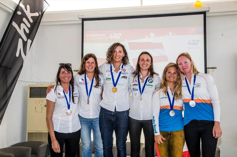 470 Women medallists at the 470 European Championships in Palma - photo © Jesus Renedo / Sailing Energy / CNA