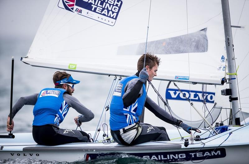 Luke Patience and Chris Grube on day 2 of Sailing World Cup Weymouth and Portland photo copyright Jesus Renedo / Sailing Energy / World Sailing taken at Weymouth & Portland Sailing Academy and featuring the 470 class