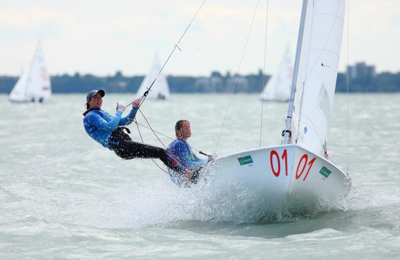 Silvia Mas/Paula Barcelo (ESP) on day 4 of the 420 and 470 Junior Europeans - photo © Aron Szanto