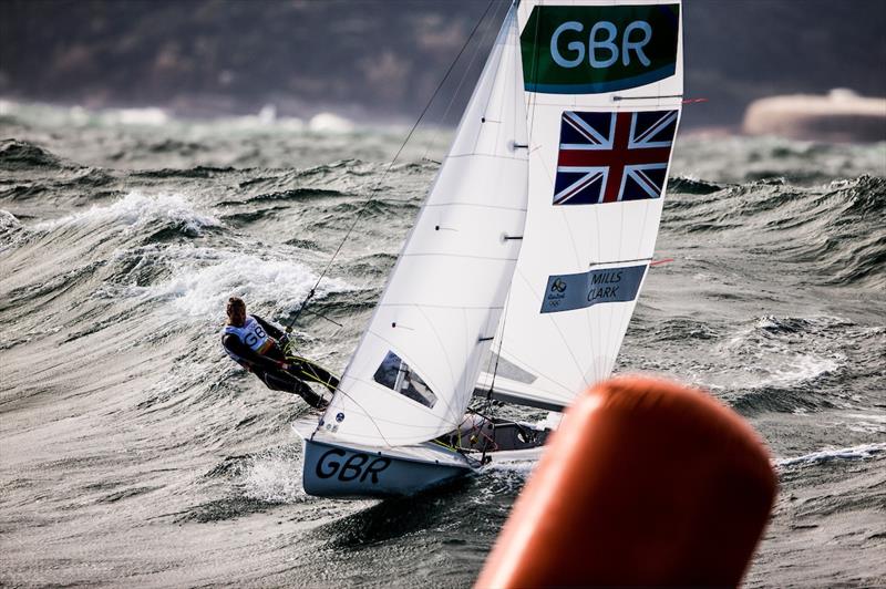 Hannah Mills and Saskia Clark during the Rio 2016 Olympic Sailing Competition - photo © Sailing Energy / World Sailing