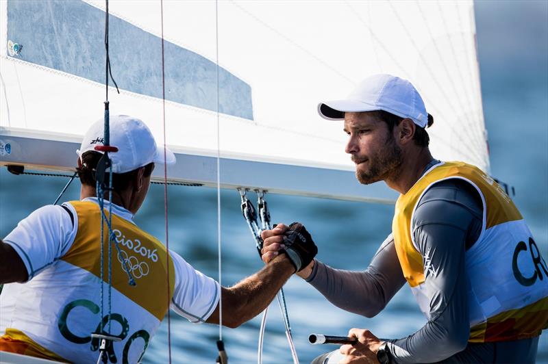 Sime Fantela & Igor Marenic (CRO) lead the Men's 470 class after day 7 at the Rio 2016 Olympic Sailing Competition photo copyright Sailing Energy / World Sailing taken at  and featuring the 470 class