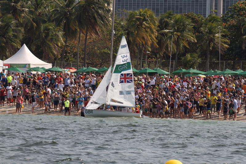 Gold for Hannah Mills & Saskia Clark (GBR) at the Rio 2016 Olympic Sailing Competition photo copyright Robert Deaves taken at  and featuring the 470 class