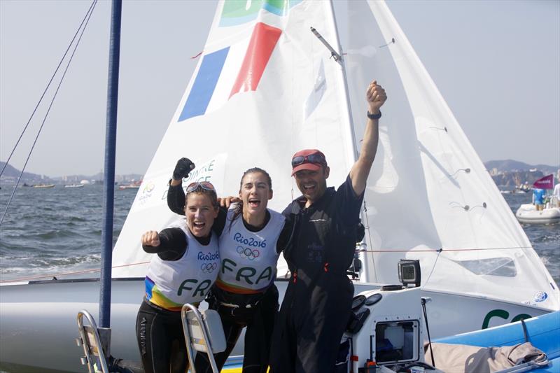 Bronze for Camille Lecointre and Helene Defrance (FRA) in the Women's 470 at the Rio 2016 Olympic Sailing Competition photo copyright Sailing Energy / World Sailing taken at  and featuring the 470 class