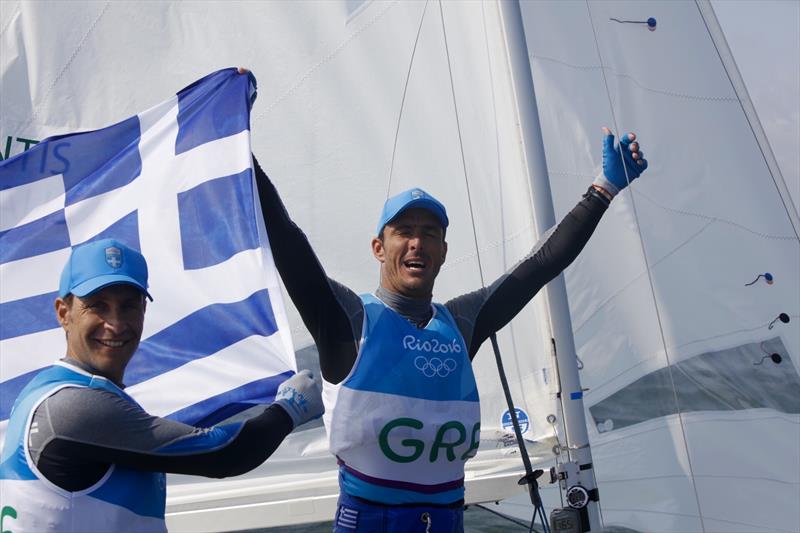 Bronze for Panagiotis Mantis & Pavlos Kagialis (GRE) in the Men's 470 at the Rio 2016 Olympic Sailing Competition photo copyright Sailing Energy / World Sailing taken at  and featuring the 470 class