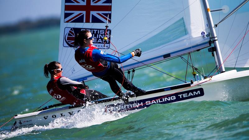 Sophie Weguelin & Eilidh McIntyre (GBR) on day 3 of World Cup Series Miami - photo © Pedro Martinez / Sailing Energy / World Sailing