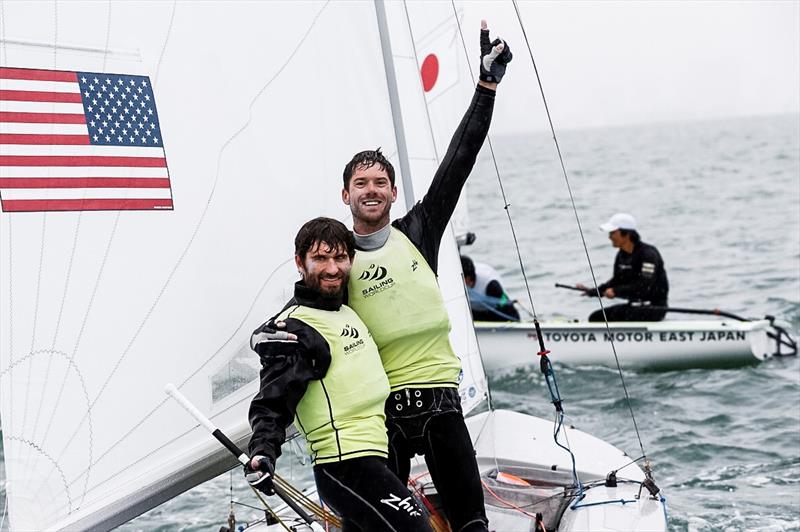 Stu McNay and David Hughes (USA) win the Men's 470 class at World Cup Series Miami photo copyright Pedro Martinez / Sailing Energy / World Sailing taken at Coconut Grove Sailing Club and featuring the 470 class