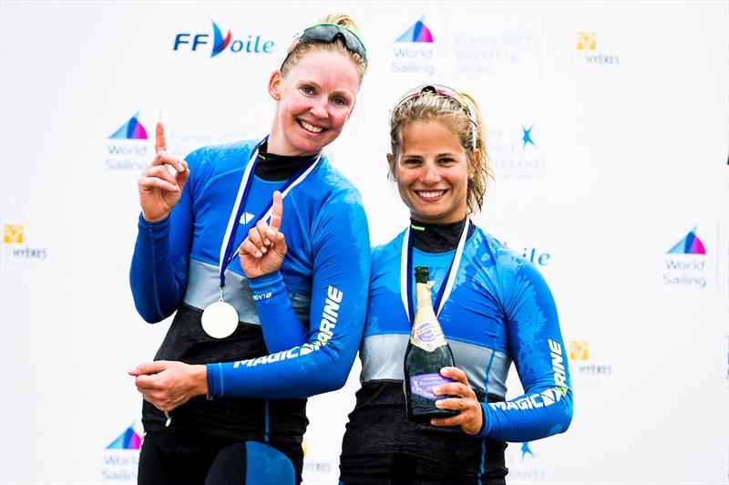 Women's 470 gold for Zegers and van Veen at World Cup Hyères photo copyright Pedro Martinez / Sailing Energy / World Sailing taken at COYCH Hyeres and featuring the 470 class