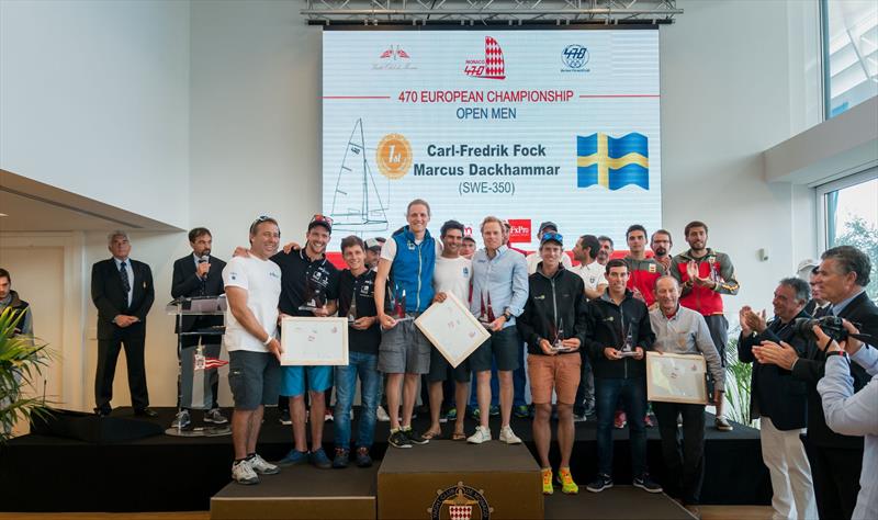 470 Men Medallists at the 470 Europeans at Monaco photo copyright Mesi taken at Yacht Club de Monaco and featuring the 470 class