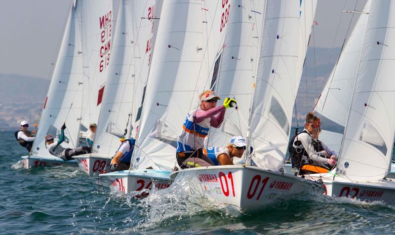 Afrodite ZEGERS and Anneloes VAN VEEN (NED) on day 4 at the 470 Worlds photo copyright Nikos Alevromytis / International 470 Class taken at Nautical Club of Thessaloniki and featuring the 470 class
