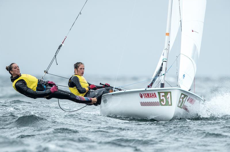 Silvia Mas Depares/Paula Barcelo Martin (ESP-18) on day 4 of the 470 Junior Worlds at Enoshima, Japan - photo © Junichi Hirai / Bulkhead Magazine Japan