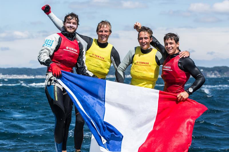 Gold to Hippolyte Machetti/Sidoine Dantès (FRA-79), Silver to Guillaume Pirouelle/Valentin Sipan (FRA-76) at the 470 Junior Worlds at Enoshima, Japan - photo © Junichi Hirai / Bulkhead Magazine Japan