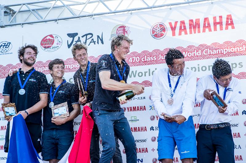 470 Men's Podium at the 470 Junior Worlds at Enoshima, Japan - photo © Junichi Hirai / Bulkhead Magazine Japan