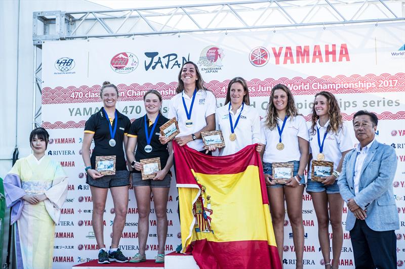 470 Women's Podium at the 470 Junior Worlds at Enoshima, Japan - photo © Junichi Hirai / Bulkhead Magazine Japan