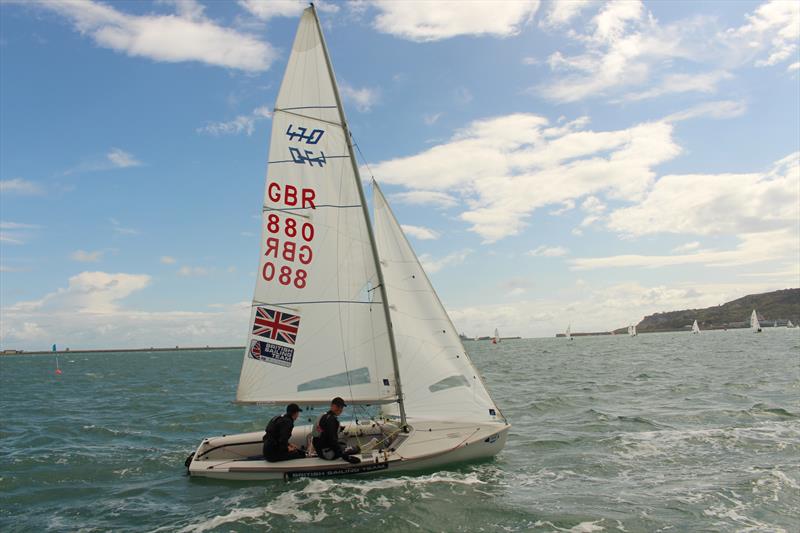 470 UK Nationals at Castle Cove photo copyright Jonathan Davies taken at Castle Cove Sailing Club and featuring the 470 class