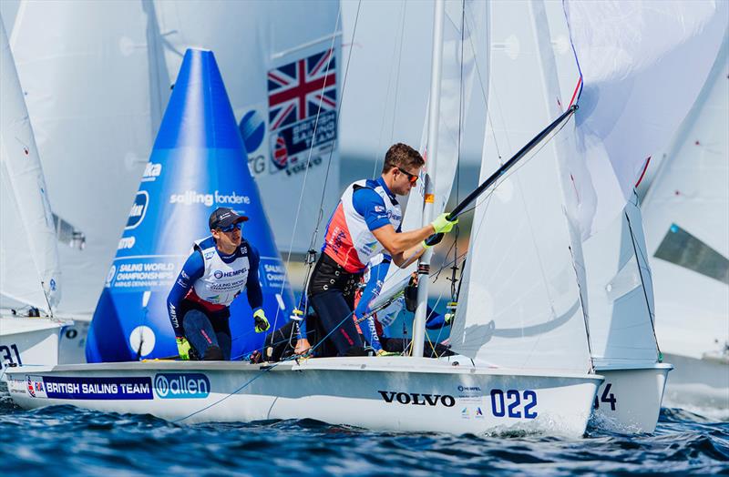 Martin Wrigley & James Taylor on day 1 of Hempel Sailing World Championships Aarhus 2018 photo copyright Lloyd Images / RYA taken at Sailing Aarhus and featuring the 470 class