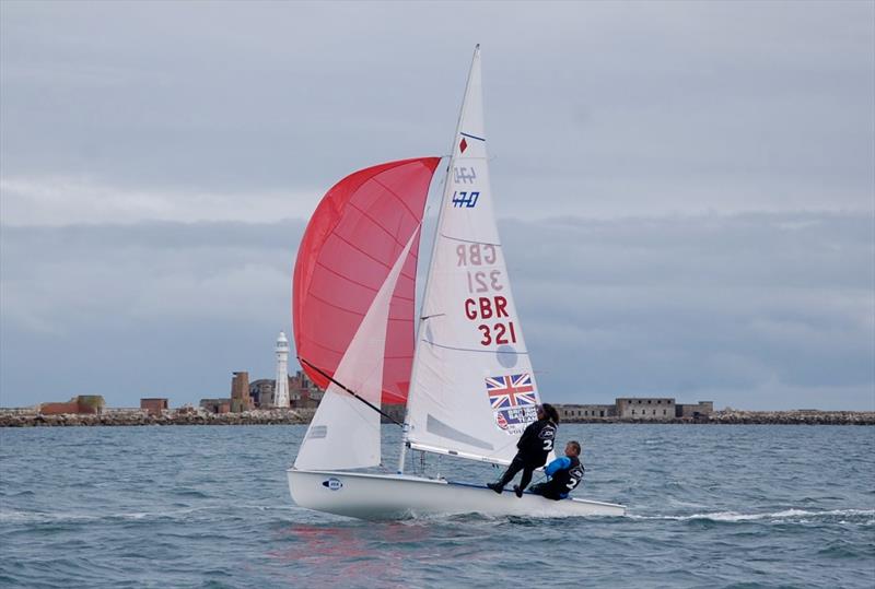 JDX 470 Nationals at the WPNSA day 2 photo copyright Bernard Clark taken at Weymouth & Portland Sailing Academy and featuring the 470 class