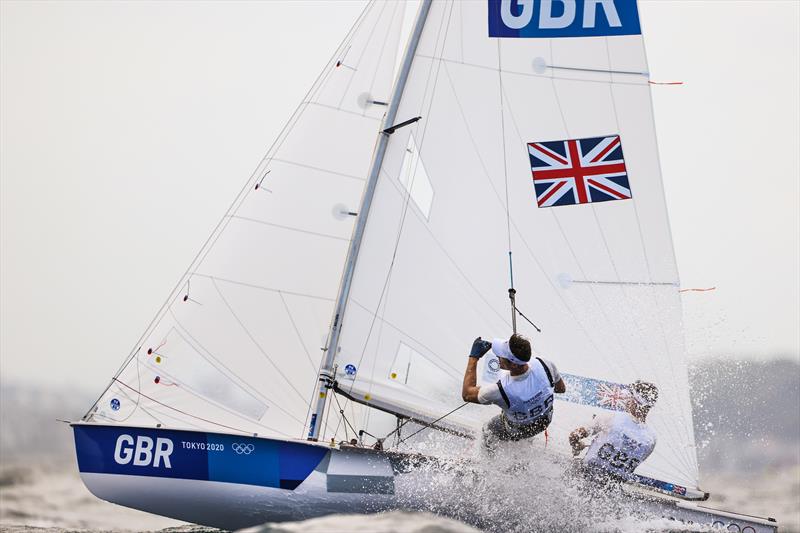 Luke Patience & Chris Grube (GBR) in the Men's 470 on Tokyo 2020 Olympic Sailing Competition Day 5 photo copyright Sailing Energy / World Sailing taken at  and featuring the 470 class