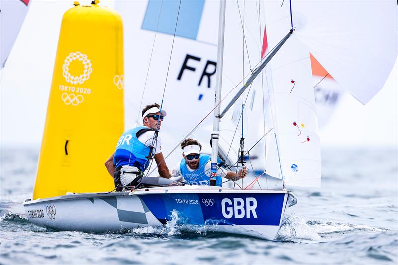 Luke Patience & Chris Grube (GBR) in the Men's 470 on Tokyo 2020 Olympic Sailing Competition Day 6 - photo © Sailing Energy / World Sailing