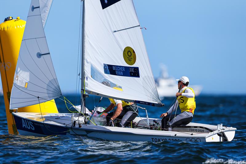 Men's 470 Gold for Mat Belcher and Will Ryan (AUS) at the Tokyo 2020 Olympic Sailing Competition - photo © Sailing Energy / World Sailing