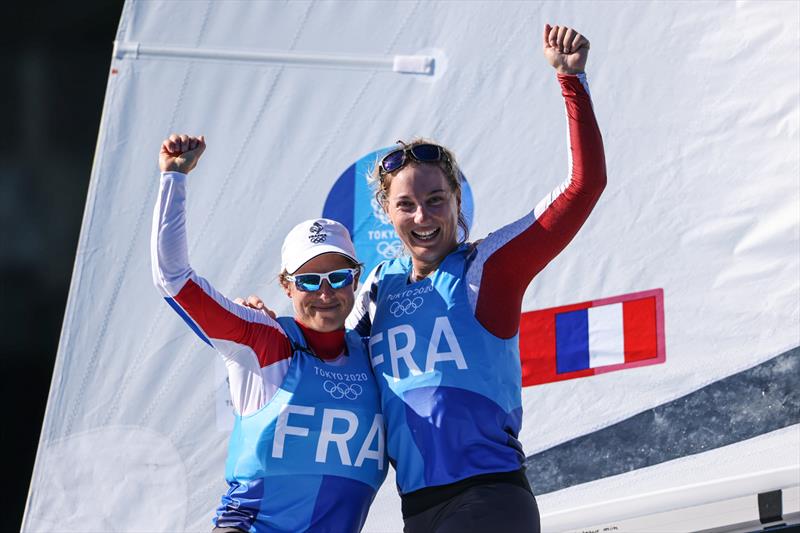 Women's 470 Bronze for Camille Lecointre and Aloise Retornaz (FRA) at the Tokyo 2020 Olympic Sailing Competition - photo © Sailing Energy / World Sailing