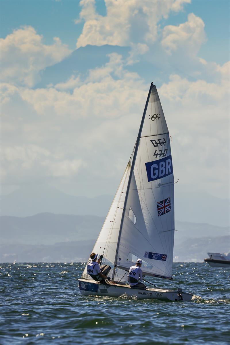 Luke Patience and Chris Grube (GBR) during the Men's 470 Medal Race at the Tokyo 2020 Olympic Sailing Competition - photo © Sailing Energy / World Sailing