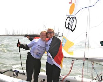 Annika Bochmann and Anika Lorenz win the Womens 470 Junior World Championships photo copyright Thom Touw taken at  and featuring the 470 class