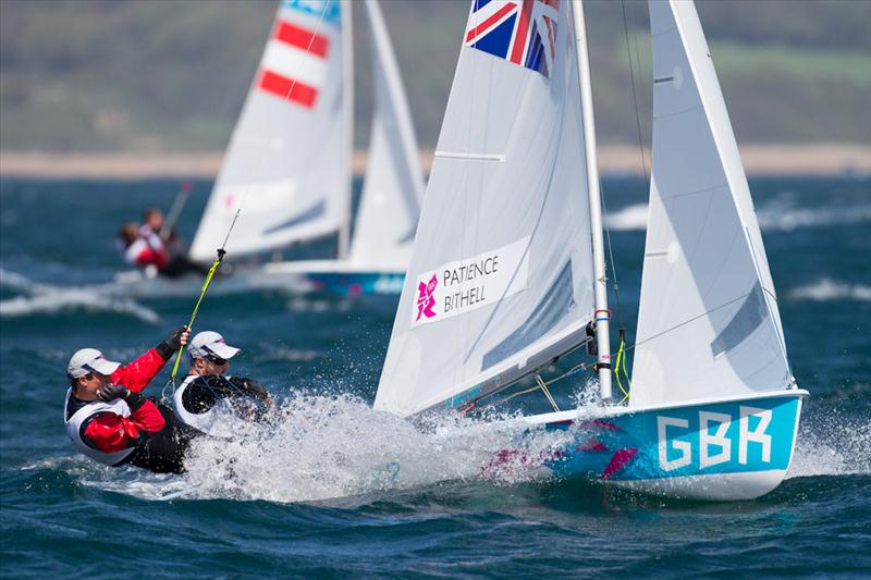 Men's 470 racing on day five of the London 2012 Olympic Sailing Competition photo copyright Tom Gruitt / www.tom-gruitt.co.uk taken at Weymouth & Portland Sailing Academy and featuring the 470 class