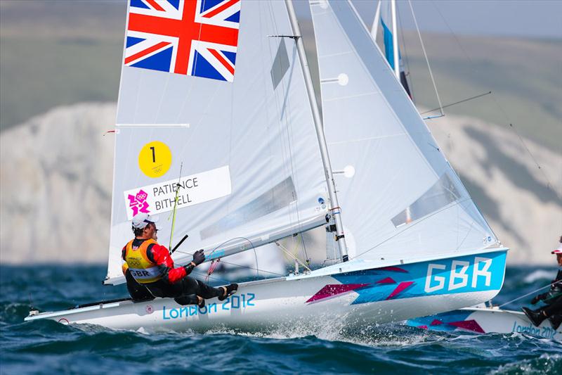 Luke Patience and Stuart Bithell racing on day seven of the London 2012 Olympic Sailing Competition photo copyright Tom Gruitt / www.tom-gruitt.co.uk taken at Weymouth & Portland Sailing Academy and featuring the 470 class