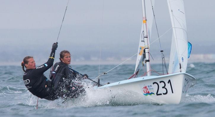 Greta Markfort & Anna Markfort (GER) on day 5 of the 420 and 470 Junior Europeans photo copyright Alan Dop Photography / www.alandop.com/sailing taken at Pwllheli Sailing Club and featuring the 470 class