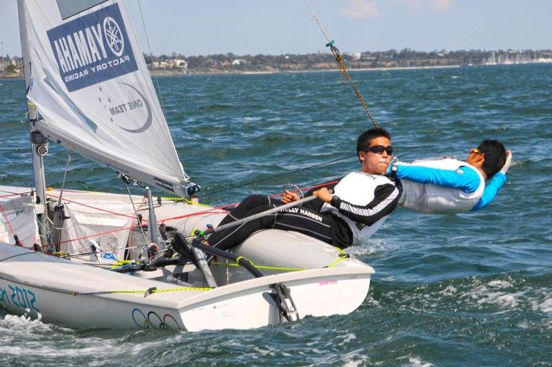 Daichi Takayam and Kimihiko Imamura, JPN photo copyright Gordon Hyde taken at Royal Brighton Yacht Club and featuring the 470 class