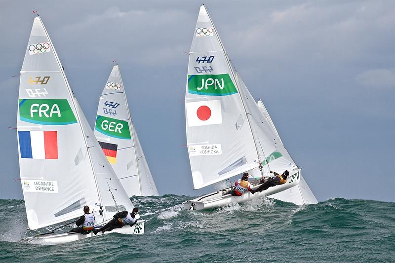 The 470 is expected to be confirmed as a Mixed Two handed class for the 2024 Olympics in Marseille. The class will race as a Male and Female event in Tokyo 2020 photo copyright Richard Gladwell taken at  and featuring the 470 class