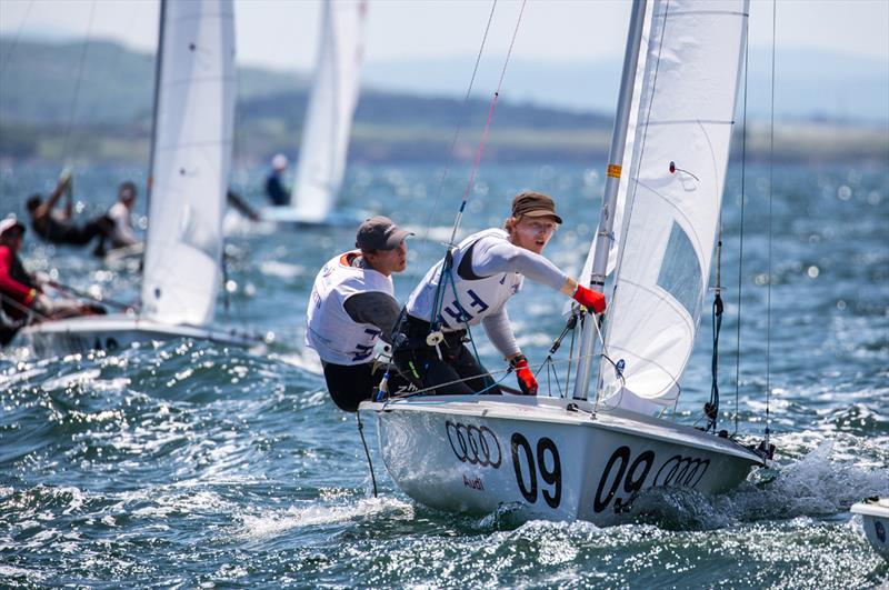 Hippolyte Machetti/Sidoine Dantes (FRA) - 2018 470 European Championship - Day 5 photo copyright Nikos Alevromytis / International 470 Class taken at Yacht Club Port Bourgas and featuring the 470 class