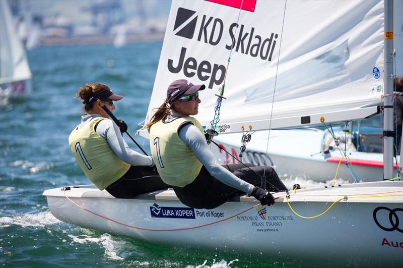 Tina Mrak/Veronika Macarol (SLO) - 2018 470 European Championship - Day 5 - photo © Nikos Alevromytis / International 470 Class