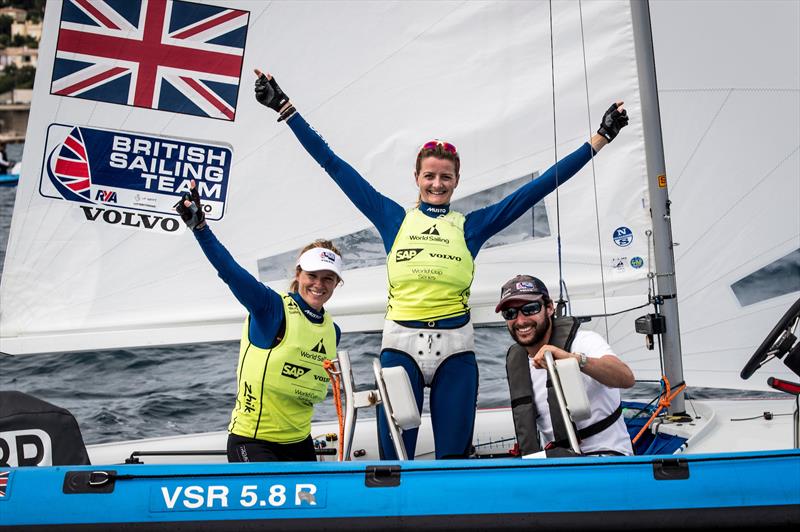 Gold for Hannah Mills & Eilidh McIntyre at World Cup Series Marseille photo copyright Richard Langdon / Sailing Energy / World Sailing taken at  and featuring the 470 class