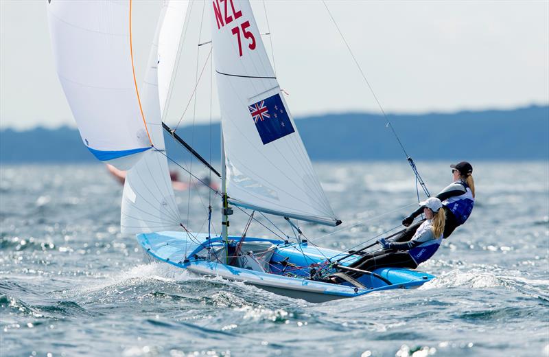 Courtney Reynolds-Smith and Brianna Reynolds Smith (NZL) - Womens 470 - 2018 Hempel Sailing World Championships, Aarhus, Denmark - photo © Sailing Energy