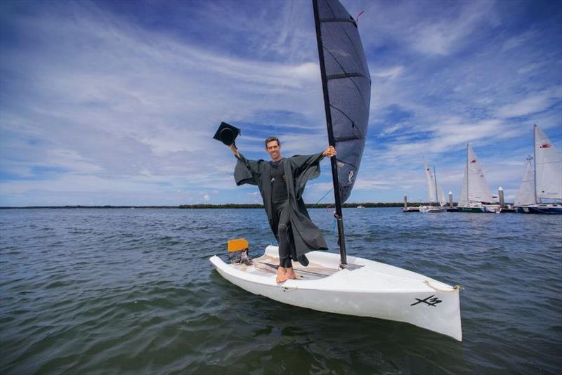 Mat Belcher at Southport Yacht Club Hollywell, where he first learned to sail and now runs kid programs photo copyright Cavan Flynn taken at  and featuring the 470 class