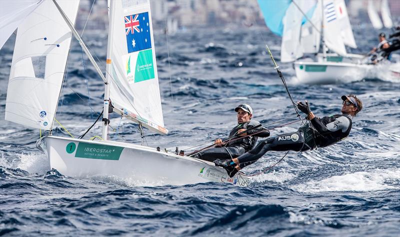Mat Belcher and Will Ryan in the 470 Men's Medal Race - Princess Sofia Trophy - photo © Sailing Energy
