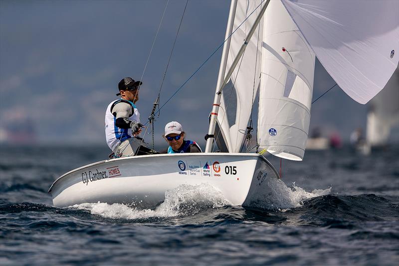 Paul Snow-Hansen and Dan Willcox - 470 - NZL- Day 6 - Hempel Sailing World Cup - Genoa - April 2019 photo copyright Jesus Renedo / Sailing Energy taken at Yacht Club Italiano and featuring the 470 class