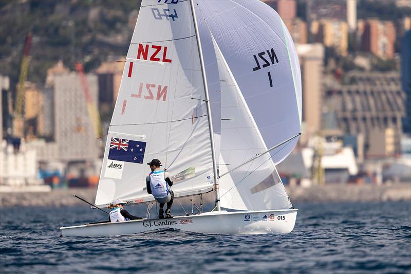 Paul Snow Hansen and Dan Willcox - 470 - NZL- Day 6 - Hempel Sailing World Cup - Genoa - April 2019 photo copyright Jesus Renedo / Sailing Energy taken at Yacht Club Italiano and featuring the 470 class