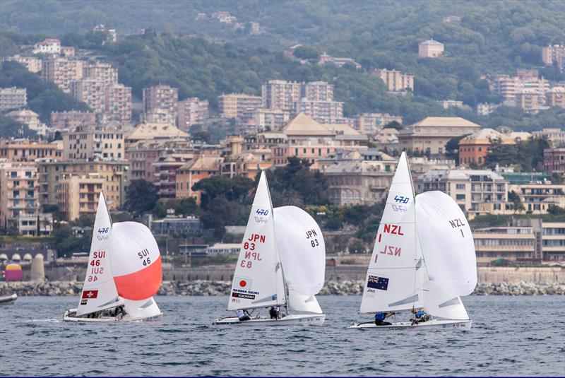 Paul Snow-Hansen and Dan Willcox - 470 - NZL- Day 7 - Hempel Sailing World Cup - Genoa - April 2019 photo copyright Pedro Martinez / Sailing Energy taken at Yacht Club Italiano and featuring the 470 class