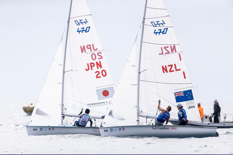 Paul Snow-Hansen and Dan Willcox - 470 - NZL- Day 7 - Hempel Sailing World Cup - Genoa - April 2019 photo copyright Pedro Martinez / Sailing Energy taken at Yacht Club Italiano and featuring the 470 class