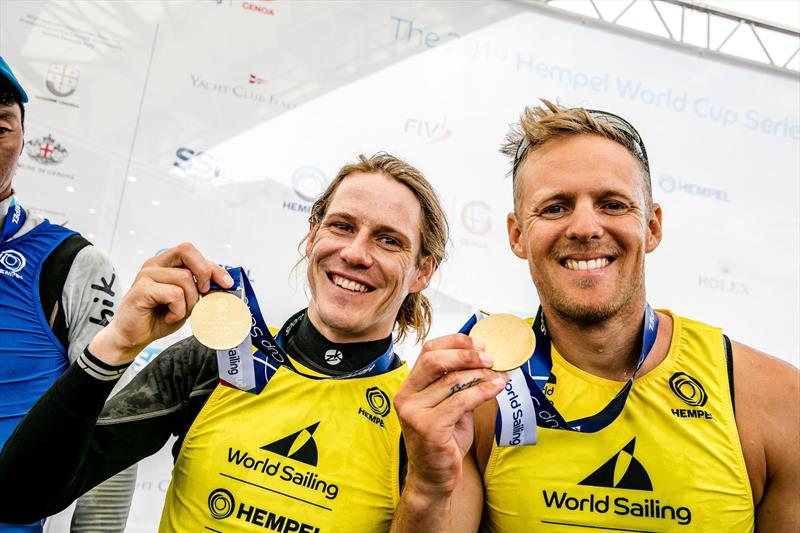 Paul Snow-Hansen and Dan Willcox - 470 - NZL- Day 7 - Hempel Sailing World Cup - Genoa - April 2019 photo copyright Sailing Energy taken at Yacht Club Italiano and featuring the 470 class