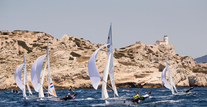 Hempel World Cup Series Final day 1 in Marseille, France photo copyright Sailing Energy / World Sailing taken at  and featuring the 470 class