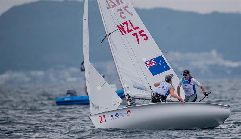  Susannah Pyatt and Brianna Reynolds-Smith (NZL) - Womens 470 - Sailing World Cup Enoshima - Day 1, August 27, 2019 photo copyright Jesus Renedo / Sailing Energy / World Sailing taken at  and featuring the 470 class